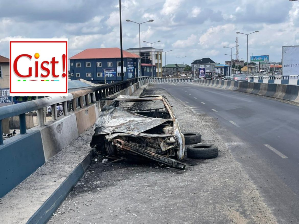 SUSPECTED ILLEGAL OIL BUNKERER’ S VEHICLE GOES UP IN FLAMES IN PORT-HARCOURT